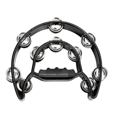 Soulmate Tambourine Metal Jingles Hand Held Percussion Half-Moon Double Row T...