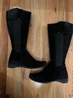 Women's Paul Green Abby Black Suede Tall Boots Size 7 Comfortable Zipper Stretch — photo 3