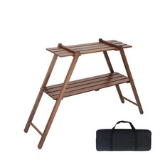 Wooden Rack with Carrying Bag Portable Collapsible Shelf Compact for Balcony