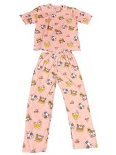 Girls Junior / Women  s Pink Small/ Medium Cartoon Pajamas