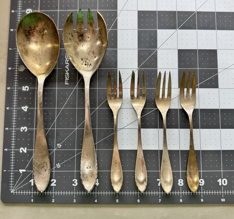 Gebruder Reiner 800 SILVER 6 Pc Flatware 252 Grams Vintage Germany No Reserve