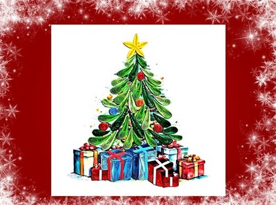 Handmade Christmas Tree Quilling Card   Unique Holiday Greeting Card   3D Card