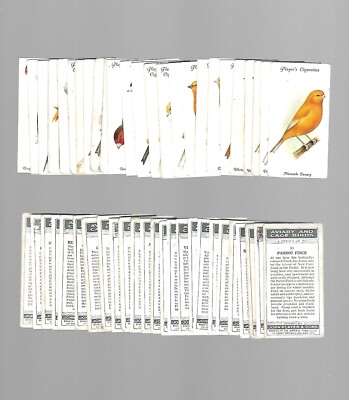 CIGARETTE CARDS. John Player Tobacco. Aviary & Cage Birds. (Set of 50).  (1933)