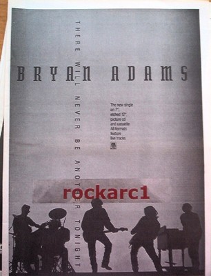 BRYAN ADAMS  Never Be Another Tonight 1991 UK Poster size Press ADVERT 16x12''