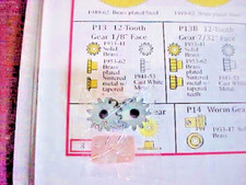 1941-53 2 PCS GILBERT ERECTOR SET PART P-13 POT METAL 12 TOOTH GEAR / S-11 SCREW