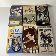 Vintage Baseball Sports MLB VHS Tape Lot of 6 80's, 90's Yankees Mickey Mantle