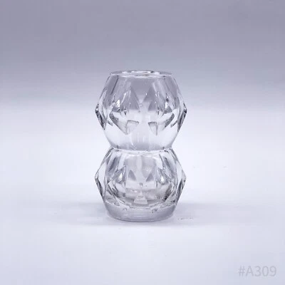 Vintage Kerzenhalter Kerzenständer für Stabkerzen aus Glas geschliffen | 10cm - Bild 1 von 4