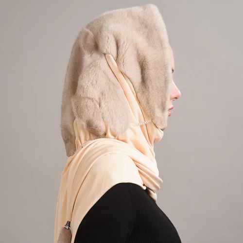 Women's Real Mink Fur Hat Scarf Warm Cap Long Wrap Collar Scaves Beanies Cape - Picture 9 of 49