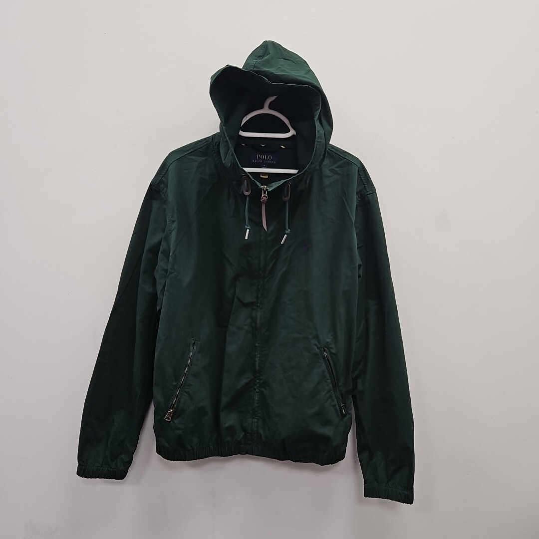 PONY Ralph Lauren Polo Cotton Poplin Colt Hooded Green Jacket Coat Size Medium