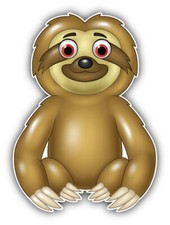 Cartoon Funny Sloth Animal Car Bumper Sticker Decal