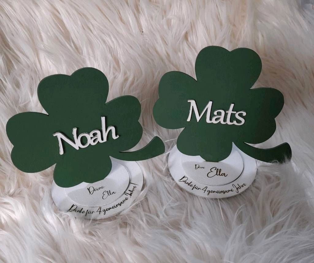 Kleeblatt personalisiert Viel Glück Gute Besserung Geschenk Glücksbringer Deko