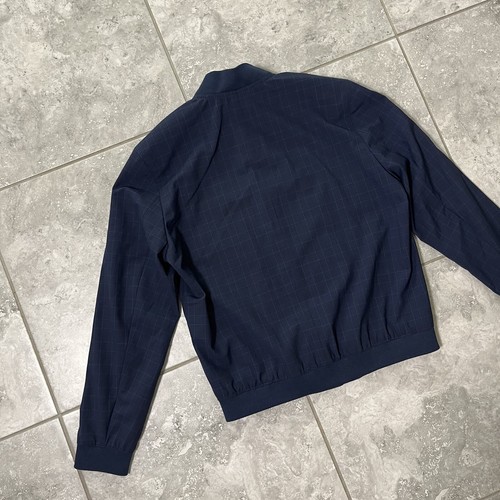 Hugo Boss Schurwolle Knopf Bomber Jacke Mantel Navy Kariert Preppy Neu Herren 36R - Bild 12 von 23