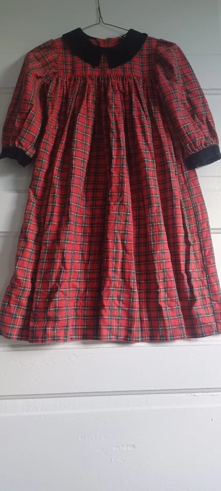 Hermoso Vestido Boutique "Rags Land" a Cuadros Niñas Pequeñas Talla 6 Fiesta de Navidad Foto 3 de 4