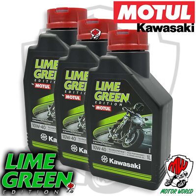 3 Lt Öl Oil Motul Lime Green Kawasaki 10W40
