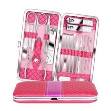 18PCS Manicure Set Pedicure Tools and Nail Clippers Professional Stainless Steel