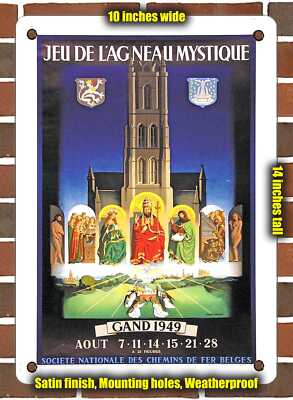 Metal Sign - 1949 Game of the Mystic Lamb Belgian Railways - 10x14 Inches