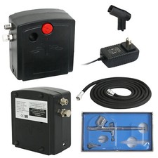 Mini Airbrush Compact Air Compressor Kit Set Hose Cake Tattoo Nail DIY Fun