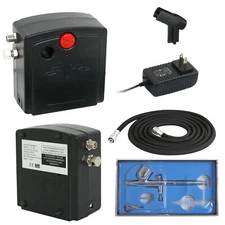 Mini Airbrush Compact Air Compressor Kit Set Hose Cake Tattoo Nail DIY Fun