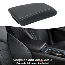 Fits 2015-2019 Chrysler 200 Leather Armrest Center Console Lid Cover Gray Stitch