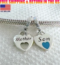 Authentic Mother and Son Love Dangle Charm S925 Sterling Silver Charm