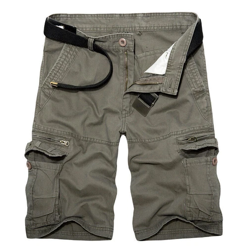 Mens Cargo Combat Shorts Cotton Chino Twill Knee Length Half Pants Multi Pockets - Picture 9 of 20