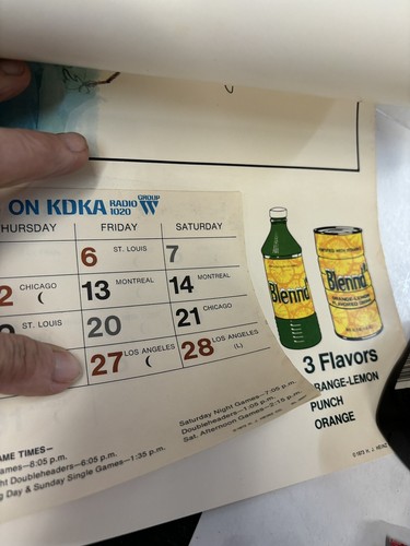 1973 PITTSBURGH PIRATES HEINZE KDKA POSTER WILLIE STARGELL 17X22 CALENDAR - Picture 5 of 9