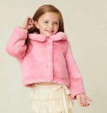 Loveshackfancy Enola Jacket Coat Faux Fur Strawberry Burst Size 14 Girls Womenxs