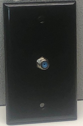Placa de pared acoplador de video coaxial de TV por cable plano de 50 velocidades negra