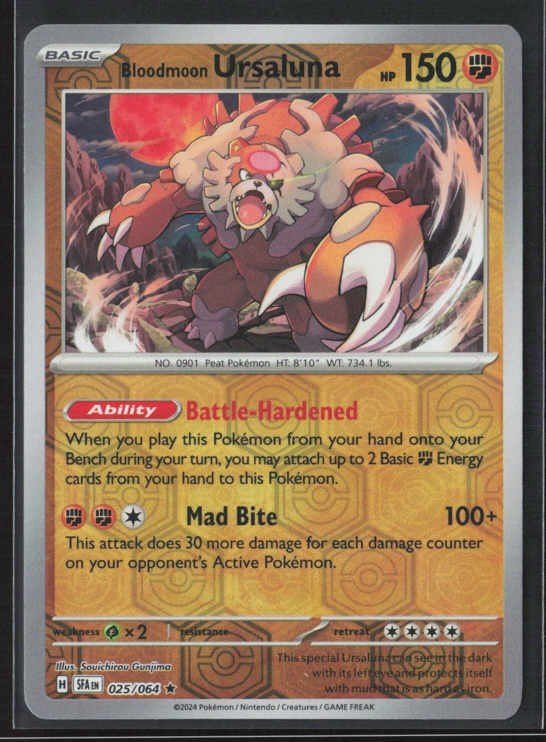 Pokemon TCG Bloodmoon Ursaluna 025/064 - Shrouded Fable - Reverse Holo NM
