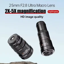 AstrHori 25mm F2.8 2-5X Macro Lens for Sony/Nikon/Canon/Fuji/ L Mount cameras