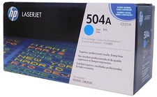HP 504A/CE251A Cyan Toner Cartridge for Color LaserJet CP3525/CM3530 - Genuine
