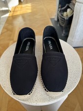 Authentic Prada Cotton Drill Espadrilles Black Canvas UK 9 EU 43 New RRP £650