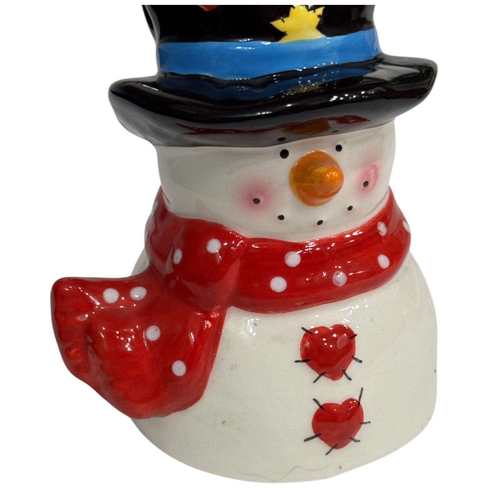 Vintage Snowman Hats Hearts Valentine Mr Mrs Couple Salt and Pepper Shakers