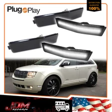 For 07-10 Lincoln MKX Smoked Lens White LED Front & Rear Side Marker Lights 4PCS