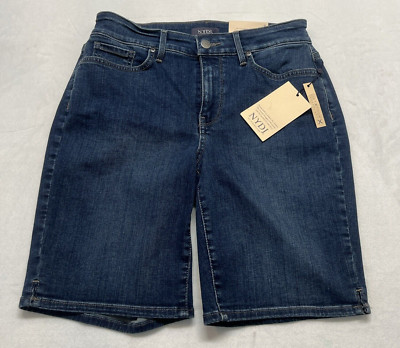 NWT NYDJ Ella Shorts Womens 9 Blue Jean Denim Side Slits Lift Tuck Technology