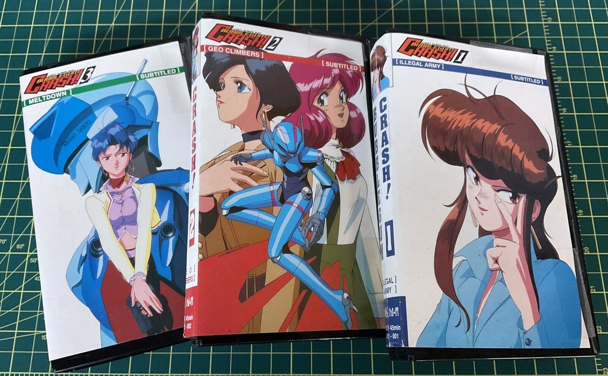 BUBBLEGUM CRASH COMPLETE VHS SET OF 3 (1991-92) AnimEigo; Japanese