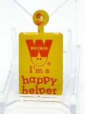 (1) Vintage 1970s WHITMAN COMIC BOOK I'm a Happy Helper Tin Tab Button Pin NOS