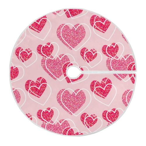Valentines Day Tree Skirt Christmas Tree Skirts Romantic Love Hearts Stars Xm...