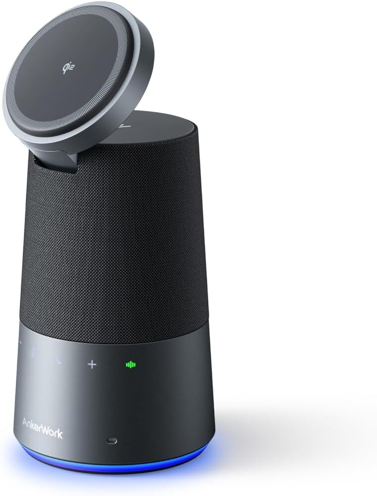 AnkerWork ワイヤレススピーカー ブラック AnkerWork S600 All-in-One Speakerphone 15W Qi2 ChargingStand