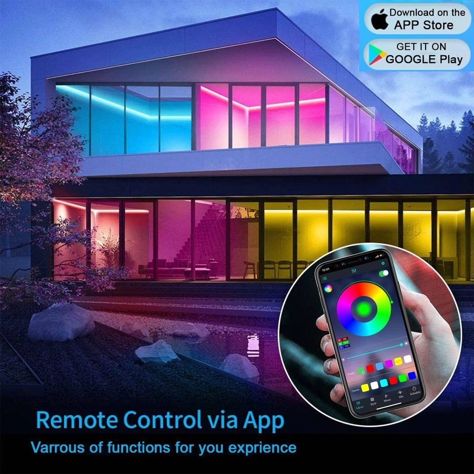 LED Stripe RGB Leiste Streifen 5050 Band Wasserdicht IP65 Lichterkette 12V 1-30m - Bild 3 von 4