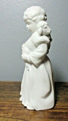 Avon Nativity Collectibles SHEPHERD WITH LAMB White Porcelain Bisque Figurine