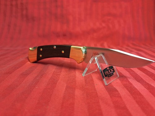 NEW BUCK 112 Brass S30V Long Straight Clip Steel Build Out Emblem Ebony Scales - Picture 5 of 11
