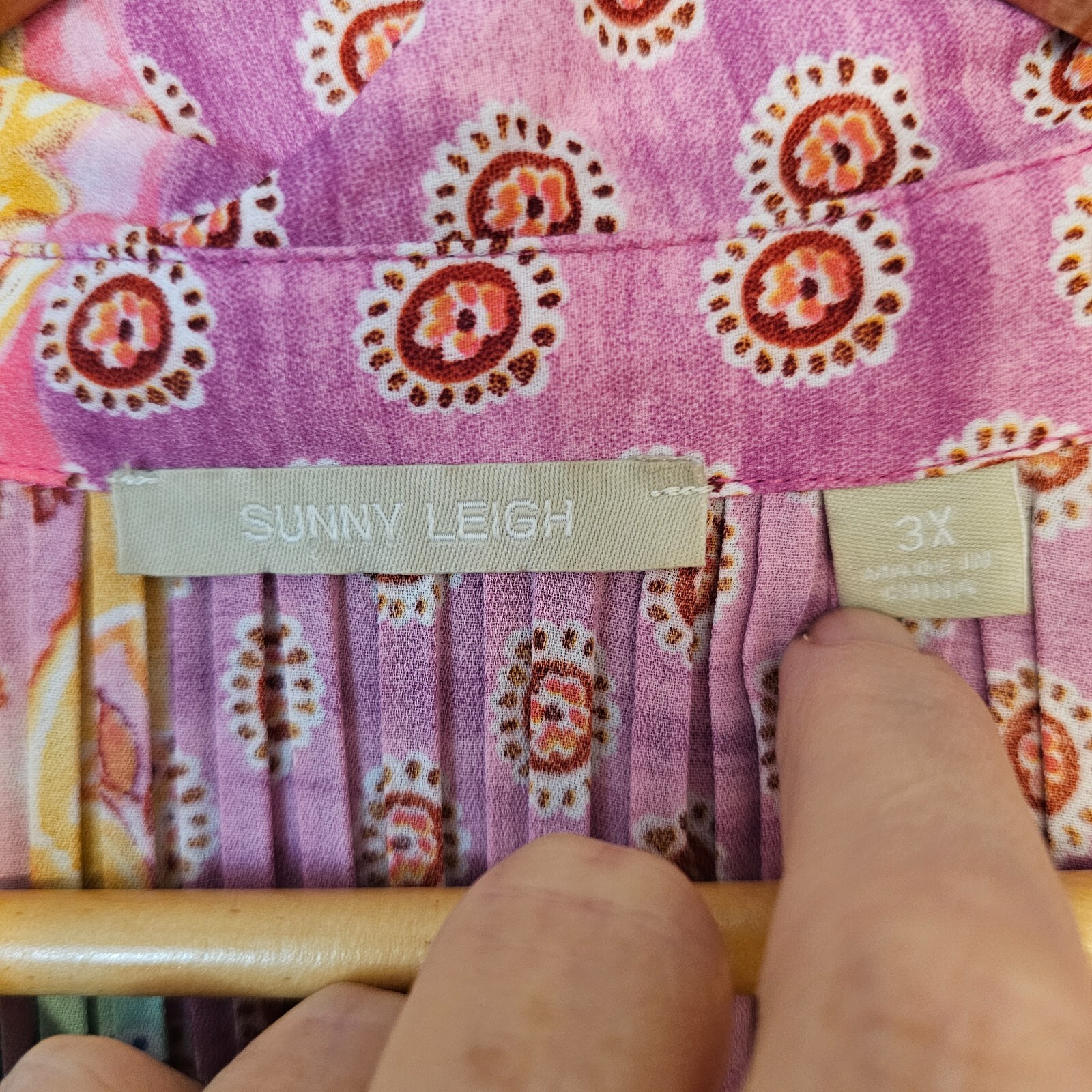 Sunny Leigh Patchwork Boho Button Up Top Womens 3… - image 3