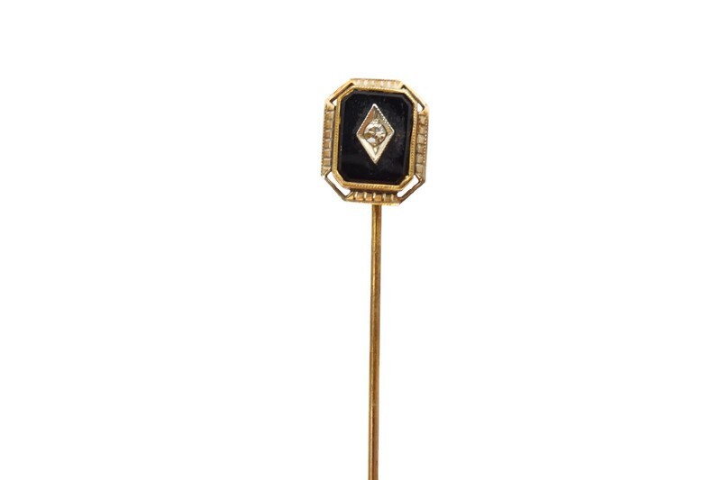 Vintage 10k White Gold Black Onyx Diamond Stick Pin | eBay Vintage 10k White Gold Black Onyx Diamond Stick Pin | eBay