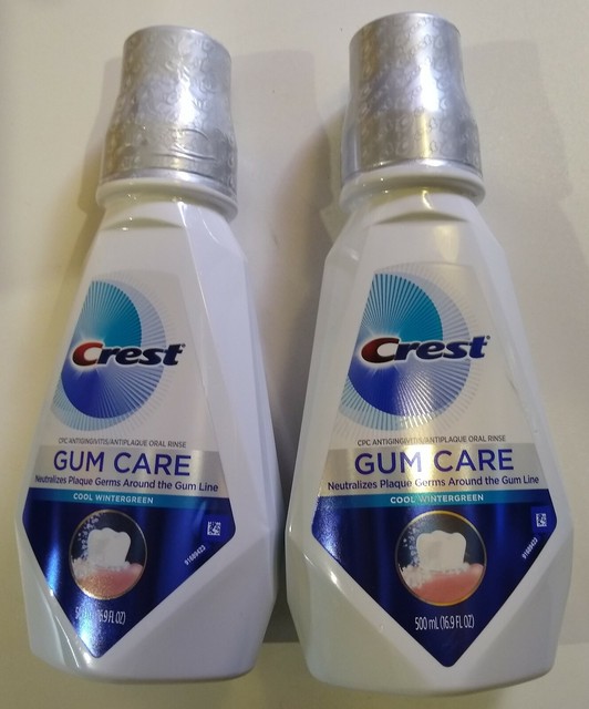 Lot Of 2 Bottles CREST GUM CARE Mouthwash Cool Wintergreen 16.9 oz