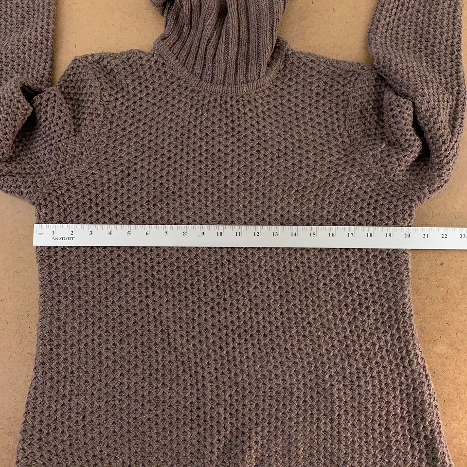 Suéter para mujer Relativity talla XL marrón grueso tejido manga larga cuello alto Foto 4 de 4