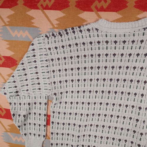 Vintage Towncraft Men's Large Tall Cotton Blend Sweater Geometric Birdseye Knit - Picture 18 of 22