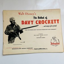 Walt Disney The Ballad of Davy Crockett and Other Songs Music Sheet Booklet 1955