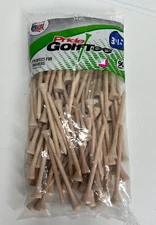 NEW Pride Natural Wood 3.25 inch Golf Tees 90 pack