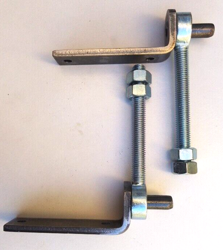 2 supports de charnière de porte en fer forgé 12 mm métal nu, 2 boulons à oeil 12 mm 100 mm - Photo 4/4